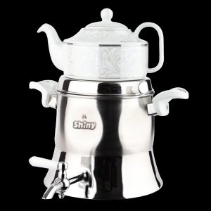 ست کتری قوری مدل آیلار 5/5 لیتر شیردار کف چدن برند شاینی