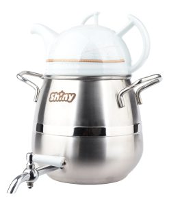 کتری قوری استیل ۴ لیتری شیردار با کف ساده