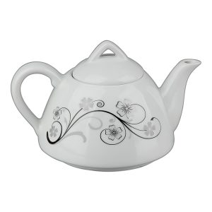 قوری چینی کف پهن پلاتین هانا