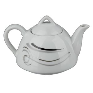 قوری چینی کف پهن پلاتین آرامیس