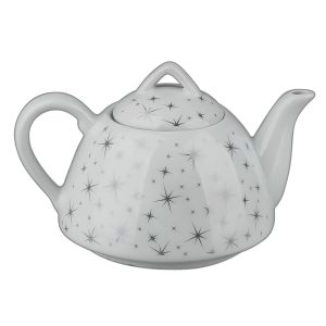 قوری چینی کف پهن پلاتین فلک