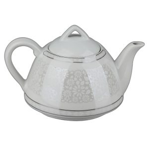 قوری چینی کف پهن پلاتین صبا