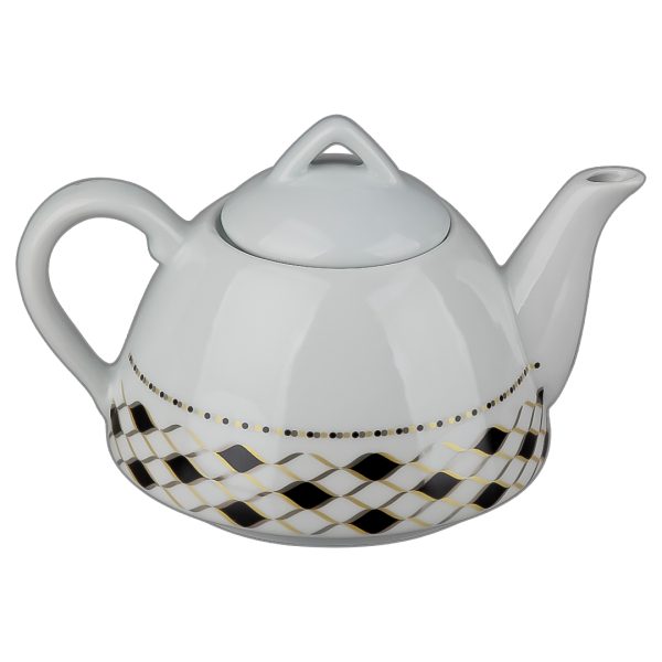 قوری چینی کف پهن پلاتین آمیتیس