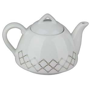 قوری چینی کف پهن پلاتین سورن