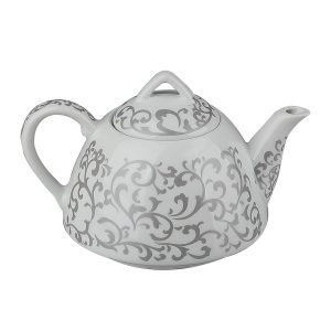 قوری چینی کف پهن پلاتین آروین